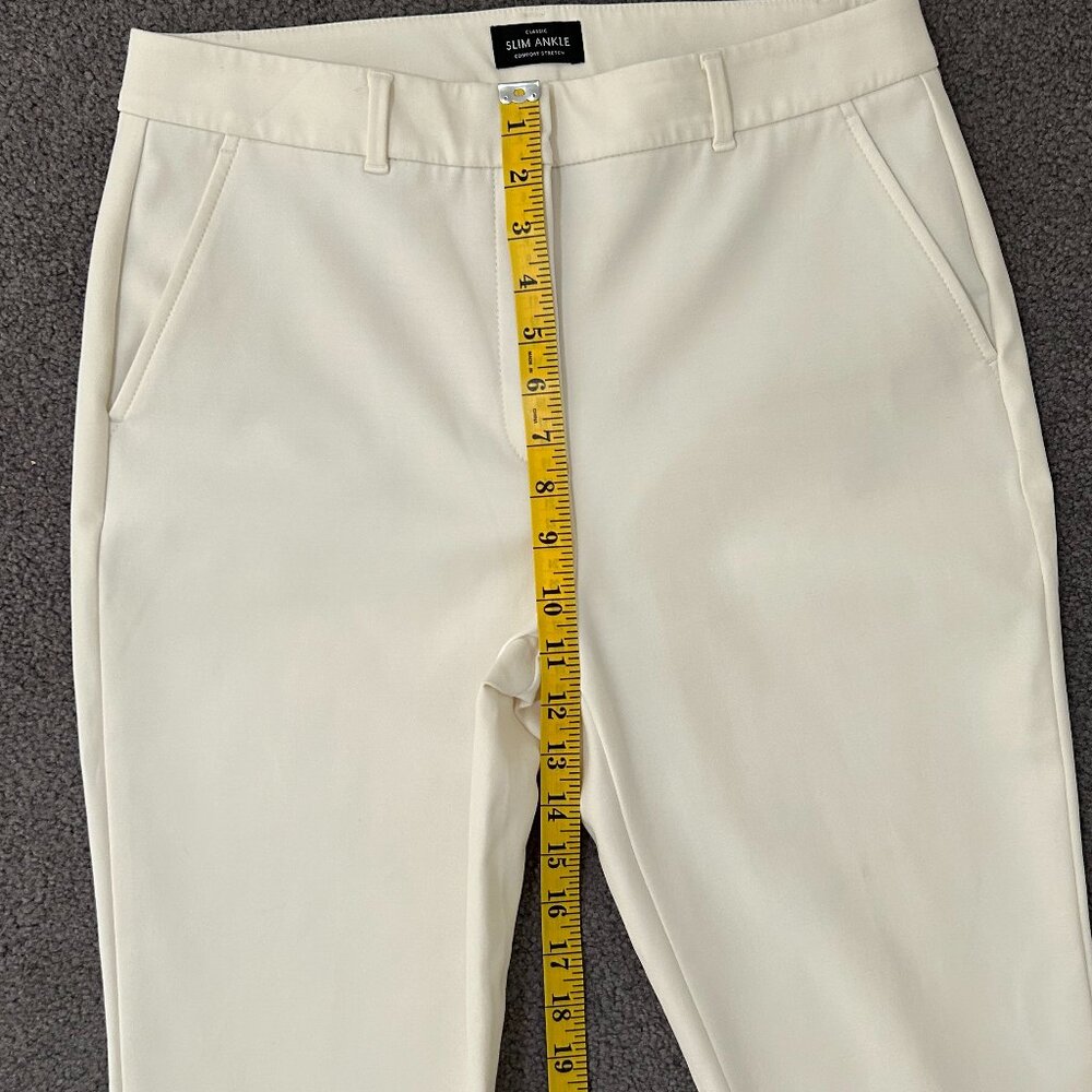 WHBM Ecru/White Comfort Stretch Classic Slim Ankle Pants Size 8 - Picture 7 of 11